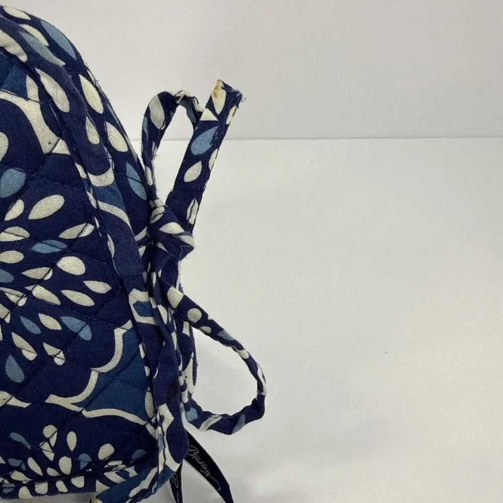 Vera Bradley Blue White Small Jewelry Make Up Case Wallet Petal Splash
